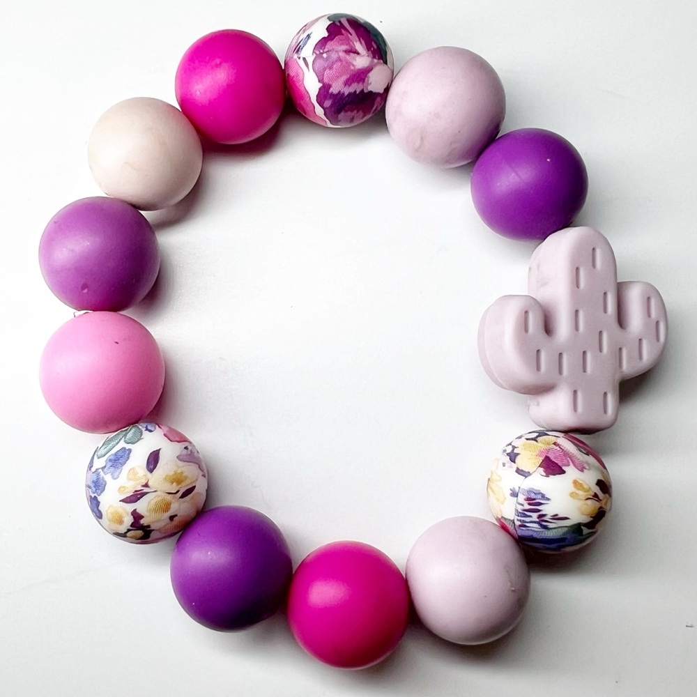 Festival Fun bright & colorful cactus bracelet. By Artisan in Langley, BC.